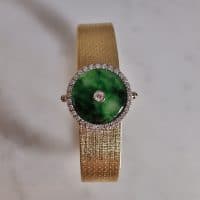 Bright Vintage Green Jade Bracelet Watch Vacheron 18k