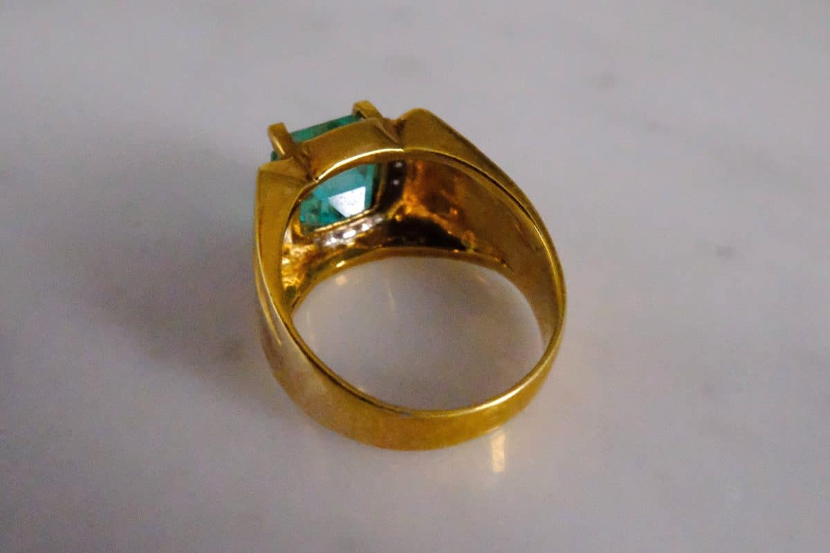 mens vintage emerald wedding band