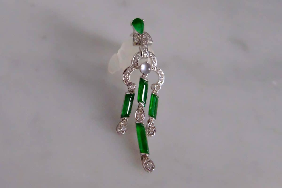 Gem Gardener, imperial jade pendant, jade pendant singapore, art deco jade pendant, lavalier pendant, art deco lavalier necklace, art deco style jewelry, art deco style pendant necklace