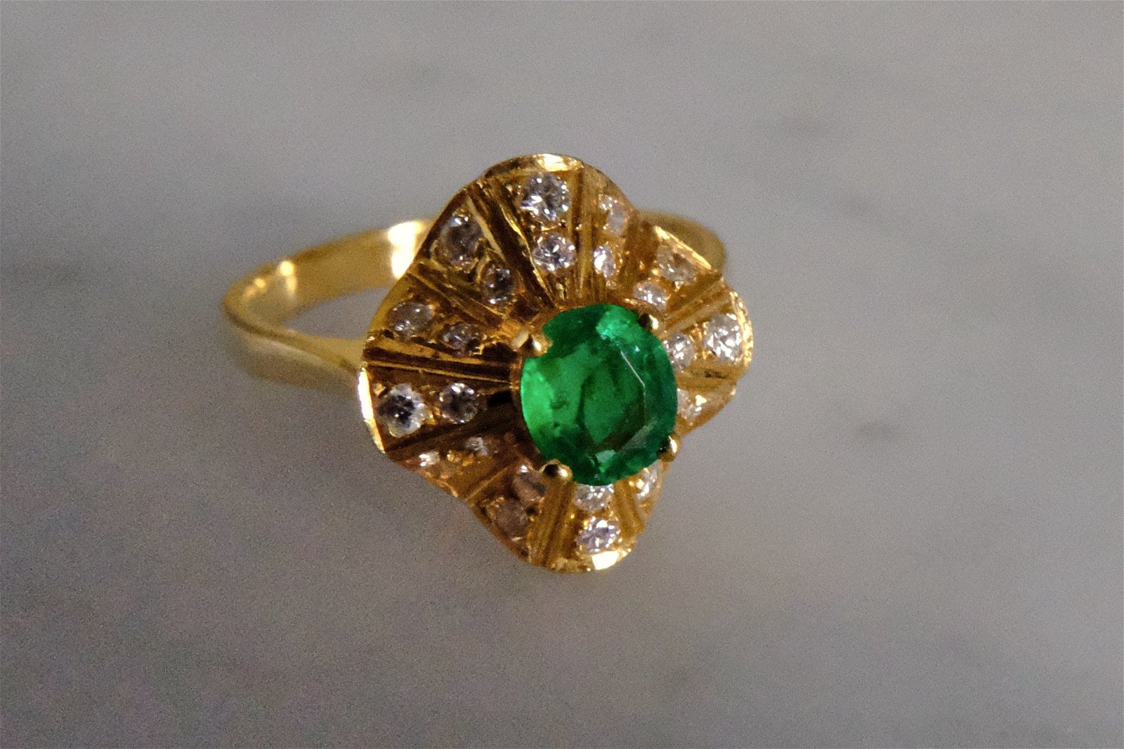 Gem Gardener, antique flower ring, vintage flower ring, emerald pinky ring womens, emerald flower ring, emerald ring singapore, flower pinky ring
