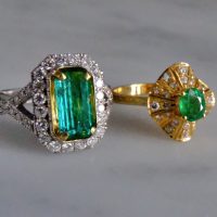 Gem Gardener, antique flower ring, vintage flower ring, emerald pinky ring womens, emerald flower ring, emerald ring singapore, flower pinky ring