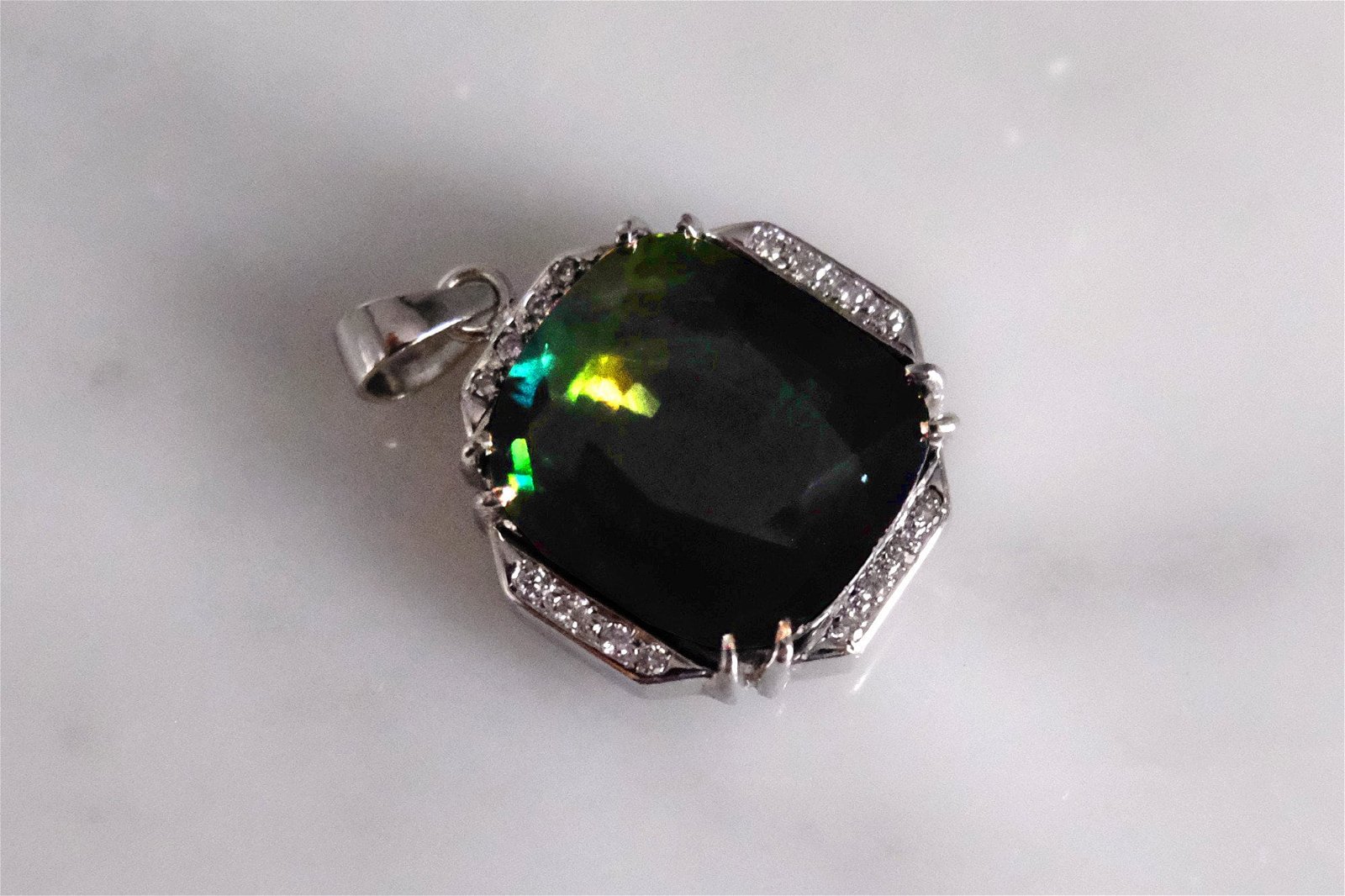 Gem Gardener, dark green sapphire, green sapphire pendant, dark green heart chakra, dark green stone pendant, dark green pendant necklace