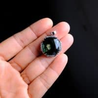 Gem Gardener, dark green sapphire, green sapphire pendant, dark green heart chakra, dark green stone pendant, dark green pendant necklace
