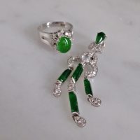 Gem Gardener, imperial jade pendant, jade pendant singapore, art deco jade pendant, lavalier pendant, art deco lavalier necklace, art deco style jewelry, art deco style pendant necklace