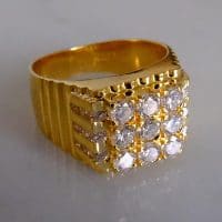 Honeycomb Diamond Cluster Ring Men 20k