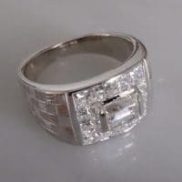 Gem Gardener, emerald cut diamond ring men, 1ct emerald cut diamond ring, 1 carat diamond mens ring, vintage rings men, white gold rings for men