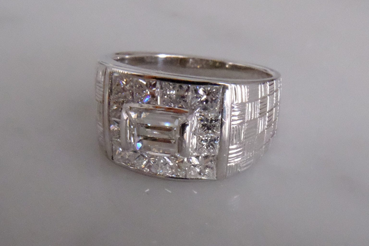 1ct Emerald Cut Diamond Ring Men Pinky 18k | Gem Gardener