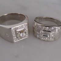 Gem Gardener, emerald cut diamond ring men, 1ct emerald cut diamond ring, 1 carat diamond mens ring, vintage rings men, white gold rings for men