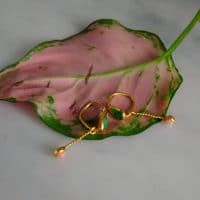 Gem Gardener, ancient earrings, ancient roman gold earrings, roman style earrings, roman style gold jewelry, jade and opal earrings