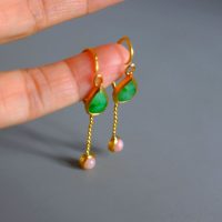 Gem Gardener, ancient earrings, ancient roman gold earrings, roman style earrings, roman style gold jewelry, jade and opal earrings