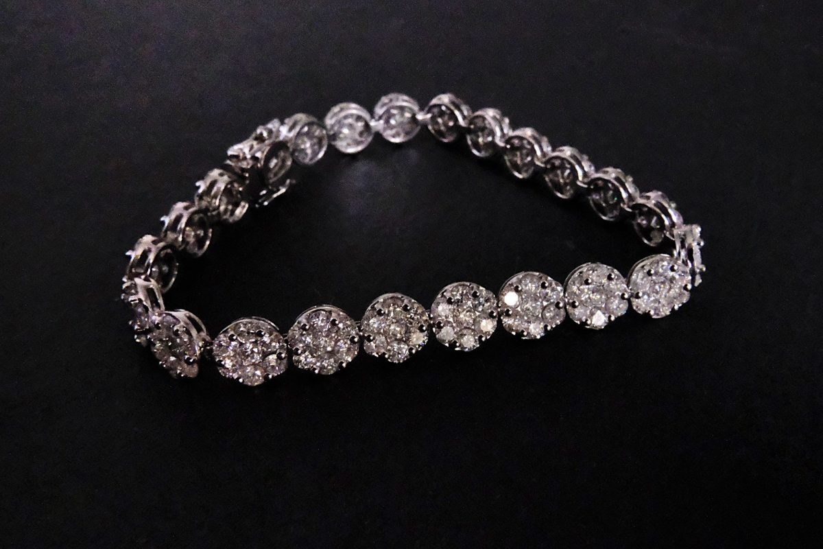 Flower Cluster Diamond Bracelet 18k Gem Gardener