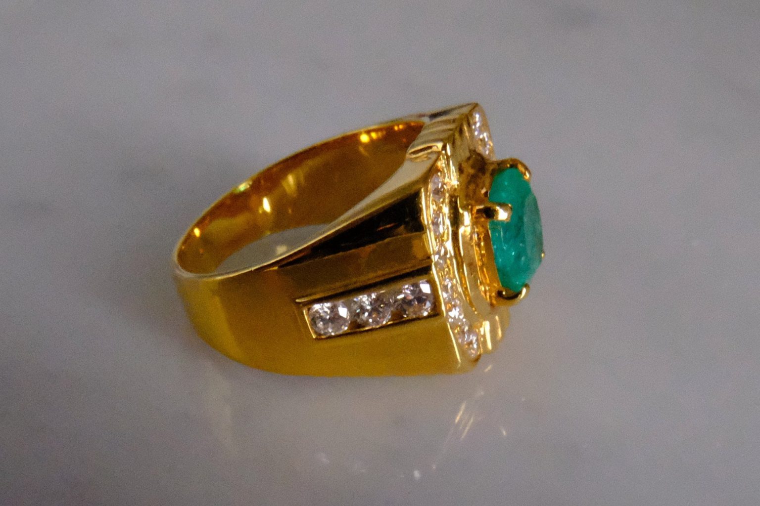 Mens Vintage Emerald Ring 20k Gem Gardener