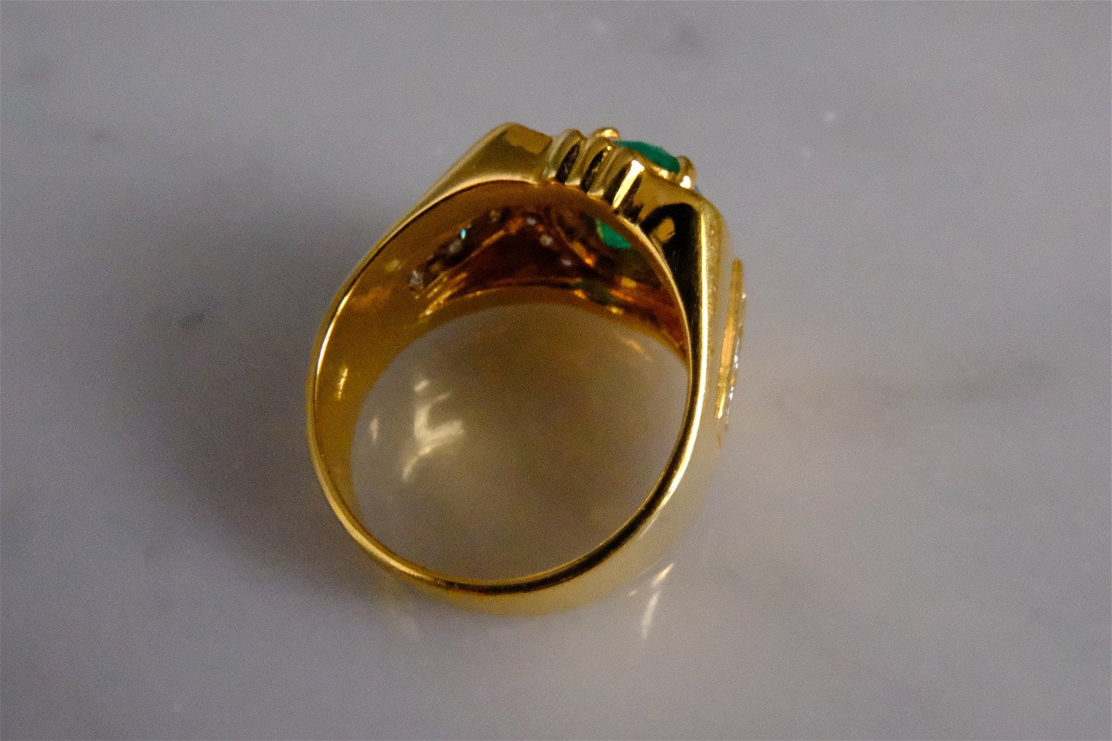 Emerald Diamond Ring Signet Men 20k Vintage 61326efa 