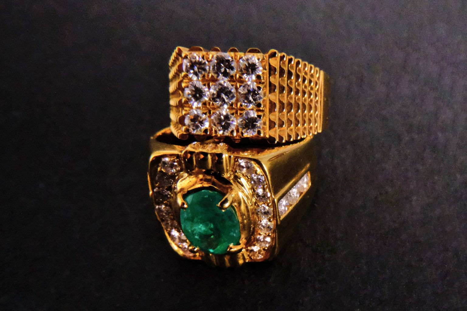 Mens Vintage Emerald Ring 20k Gem Gardener