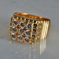 Honeycomb Diamond Cluster Ring Men 20k