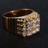 Honeycomb Diamond Cluster Ring Men 20k