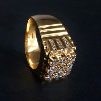 Honeycomb Diamond Cluster Ring Men 20k