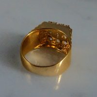 Honeycomb Diamond Cluster Ring Men 20k