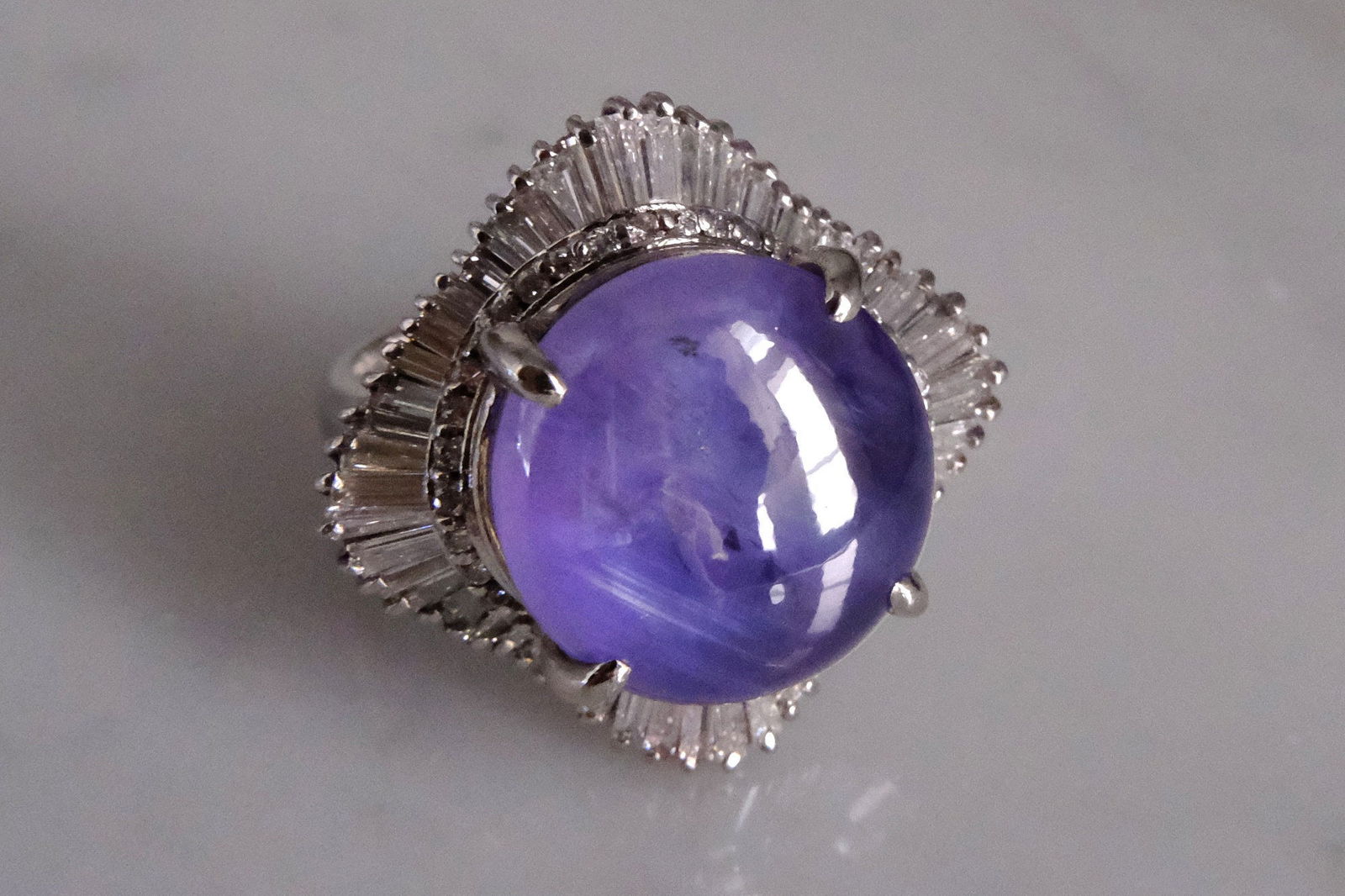 Gem Gardener, big star sapphire ring, blue star sapphire platinum ring, blue star sapphire ring, star sapphire cocktail ring, sapphire ring singapore