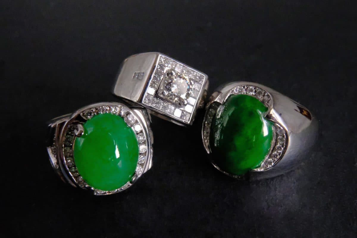 men's gold jade rings