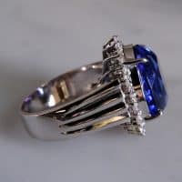 Gem Gardener, tanzanite halo diamond ring, tanzanite ring singapore, tanzanite cocktail ring, big blue tanzanite ring, tanzanite cocktail ring
