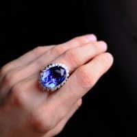 Gem Gardener, tanzanite halo diamond ring, tanzanite ring singapore, tanzanite cocktail ring, big blue tanzanite ring, tanzanite cocktail ring