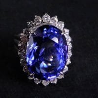 Gem Gardener, tanzanite halo diamond ring, tanzanite ring singapore, tanzanite cocktail ring, big blue tanzanite ring, tanzanite cocktail ring