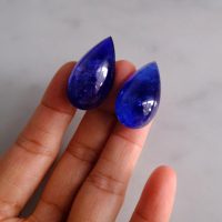 Gem Gardener, tanzanite cabochon stones, tanzanite pear stone, tanzanite teardrop earrings, big tanzanite drop earrings, buy tanzanite stone