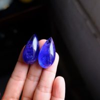Gem Gardener, tanzanite cabochon stones, tanzanite pear stone, tanzanite teardrop earrings, big tanzanite drop earrings, buy tanzanite stone