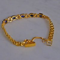 Gem Gardener, vintage blue sapphire bracelet, delicate sapphire bracelet gold, sapphire and diamond link bracelet, sapphire bracelet singapore