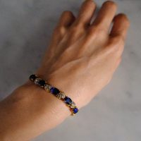 Gem Gardener, vintage blue sapphire bracelet, delicate sapphire bracelet gold, sapphire and diamond link bracelet, sapphire bracelet singapore
