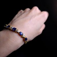 Gem Gardener, vintage blue sapphire bracelet, delicate sapphire bracelet gold, sapphire and diamond link bracelet, sapphire bracelet singapore