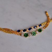 Gem Gardener, vintage blue sapphire bracelet, delicate sapphire bracelet gold, sapphire and diamond link bracelet, sapphire bracelet singapore