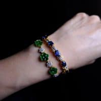 Gem Gardener, vintage blue sapphire bracelet, delicate sapphire bracelet gold, sapphire and diamond link bracelet, sapphire bracelet singapore