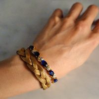 Gem Gardener, vintage blue sapphire bracelet, delicate sapphire bracelet gold, sapphire and diamond link bracelet, sapphire bracelet singapore