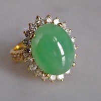 Gem Gardener, jade dome ring, high dome cabochon, big jade cabochon ring, light green jade ring, jade ring singapore