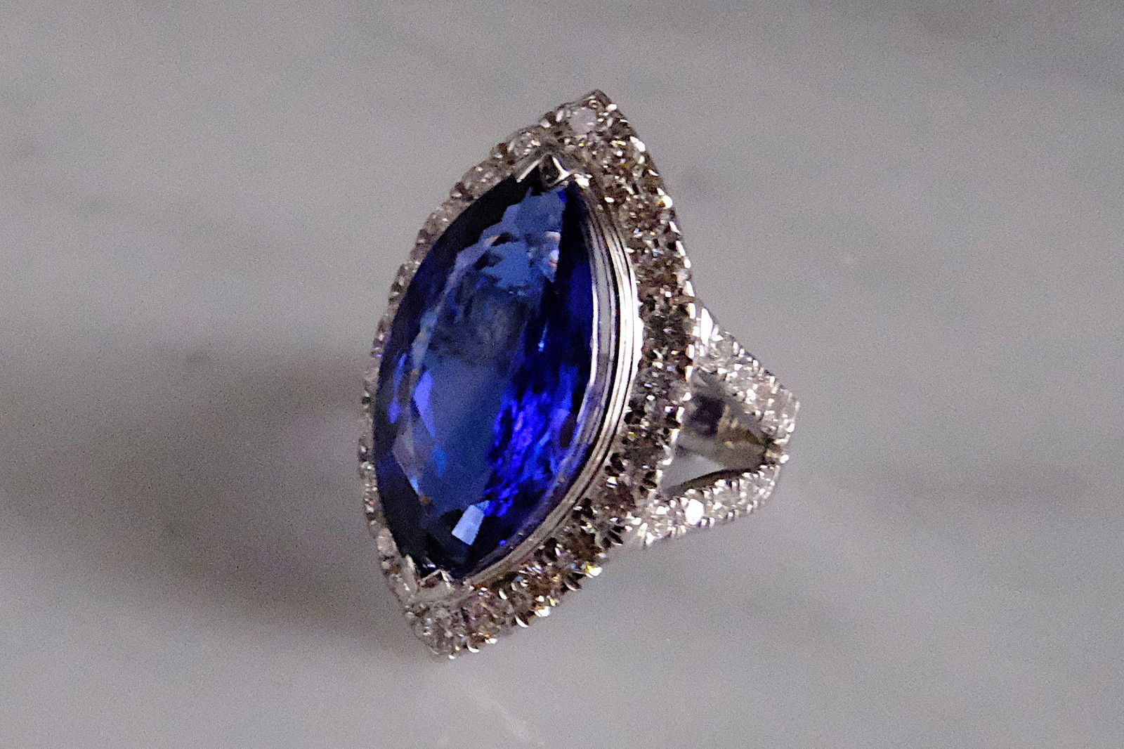 Gem Gardener, marquise tanzanite ring, tanzanite halo ring, tanzanite ring singapore, tanzanite cocktail ring, tanzanite halo cocktail ring