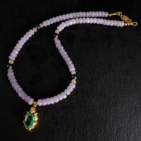 Gem Gardener, lavender jade necklace, lavender jade bead necklace, jade necklace singapore, purple jade bead necklace, purple jade necklace, jade necklace singapore, Fine beaded gold necklace,burmese jade bead necklace