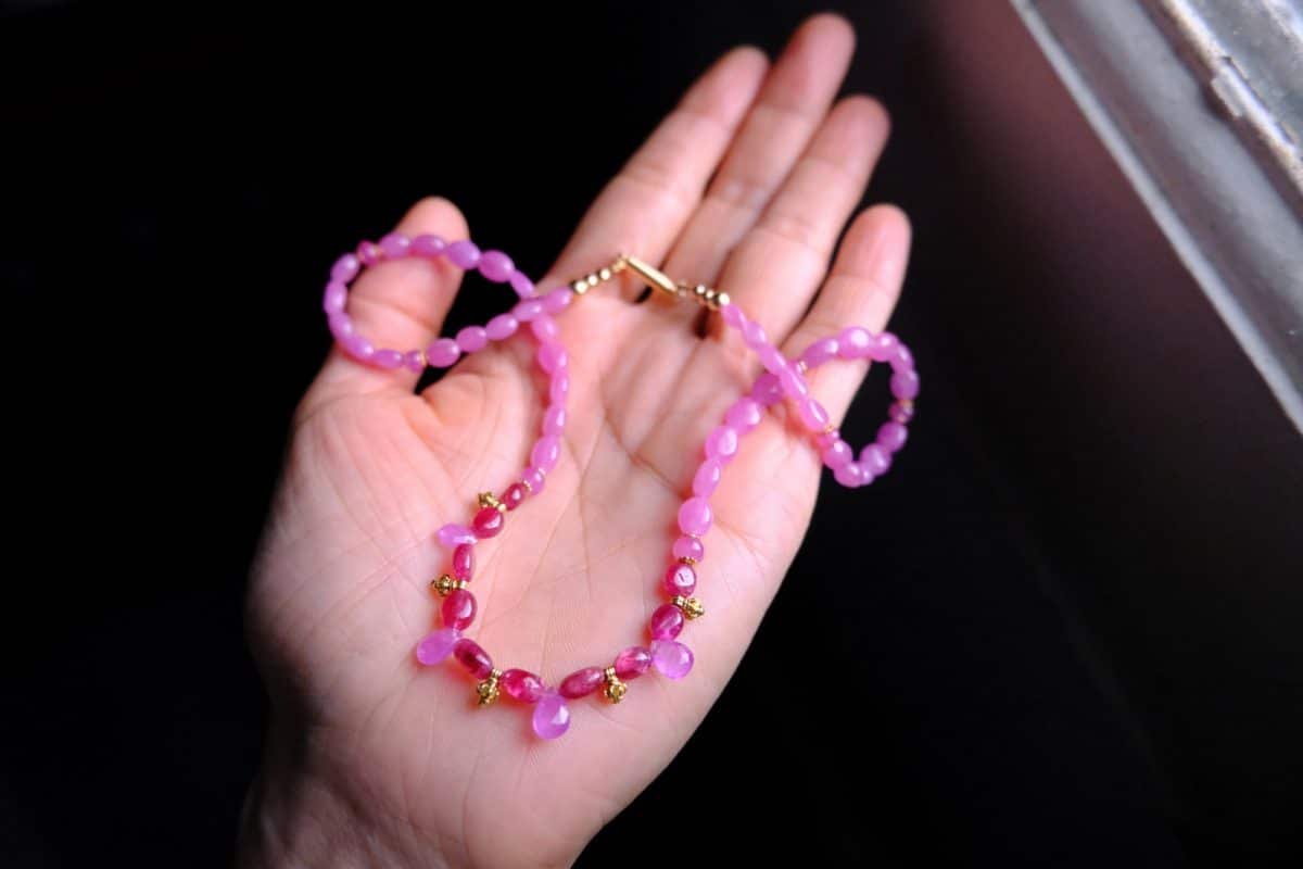 spinel bead necklace