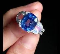 unheated blue sapphire moonstone ring video