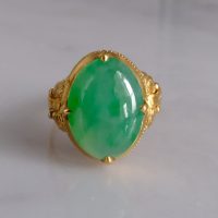 Gem Gardener, green jade cabochon ring, antique jade rings for sale, old chinese jade rings, antique chinese jade ring, jade rings singapore