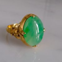 Gem Gardener, green jade cabochon ring, antique jade rings for sale, old chinese jade rings, antique chinese jade ring, jade rings singapore