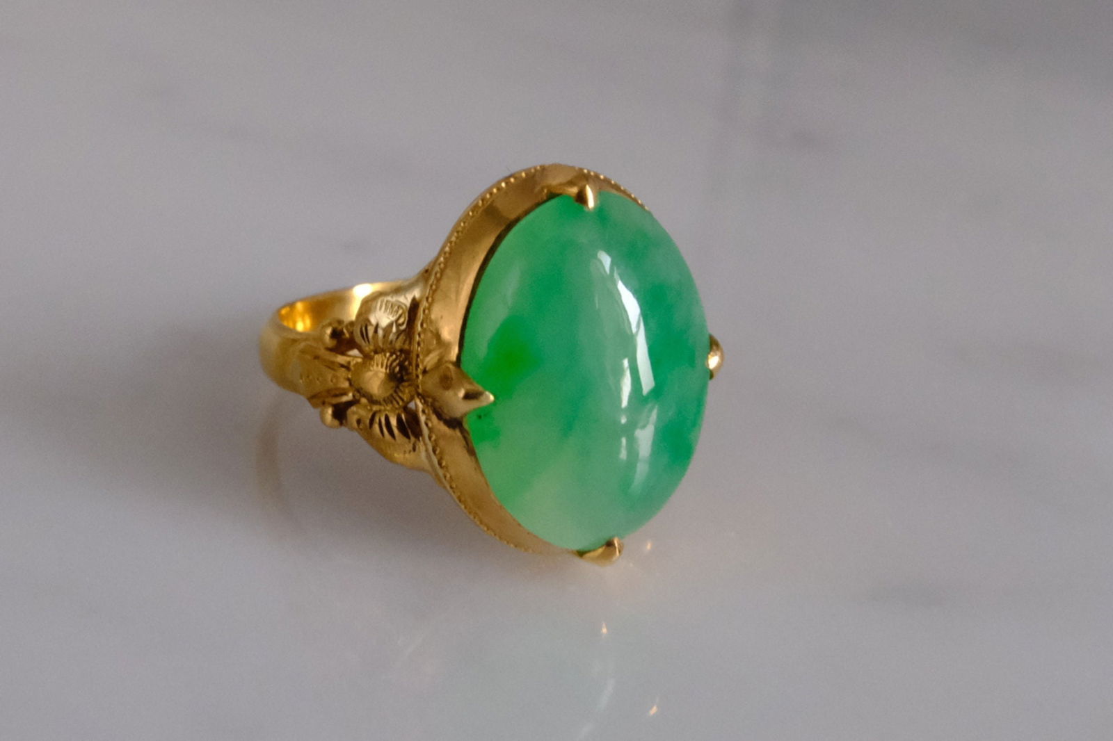 Gem Gardener, green jade cabochon ring, antique jade rings for sale, old chinese jade rings, antique chinese jade ring, jade rings singapore