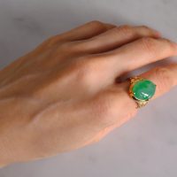 Gem Gardener, green jade cabochon ring, antique jade rings for sale, old chinese jade rings, antique chinese jade ring, jade rings singapore