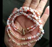 Gem Gardener, pearl coral jade necklace, double strand choker necklace, dainty choker necklace gold, dainty beaded choker necklace, dainty pearl choker necklace, beaded necklace gold, beaded necklace singapore