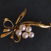 Gem Gardener, gold flower bouquet brooch, large vintage brooches and pins, big pearl brooch pin, vintage 18k gold brooch, gold brooch singapore