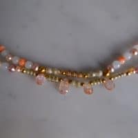 Gem Gardener, pearl coral jade necklace, double strand choker necklace, dainty choker necklace gold, dainty beaded choker necklace, dainty pearl choker necklace, beaded necklace gold, beaded necklace singapore
