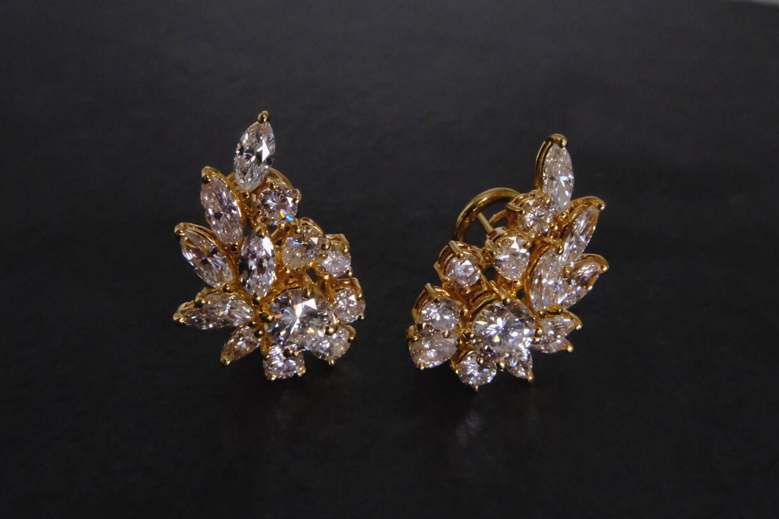 Gem Gardener, statement cluster earrings, large diamond cluster earrings, diamond cluster earrings vintage, peranakan earrings singapore, vintage peranakan jewellery
