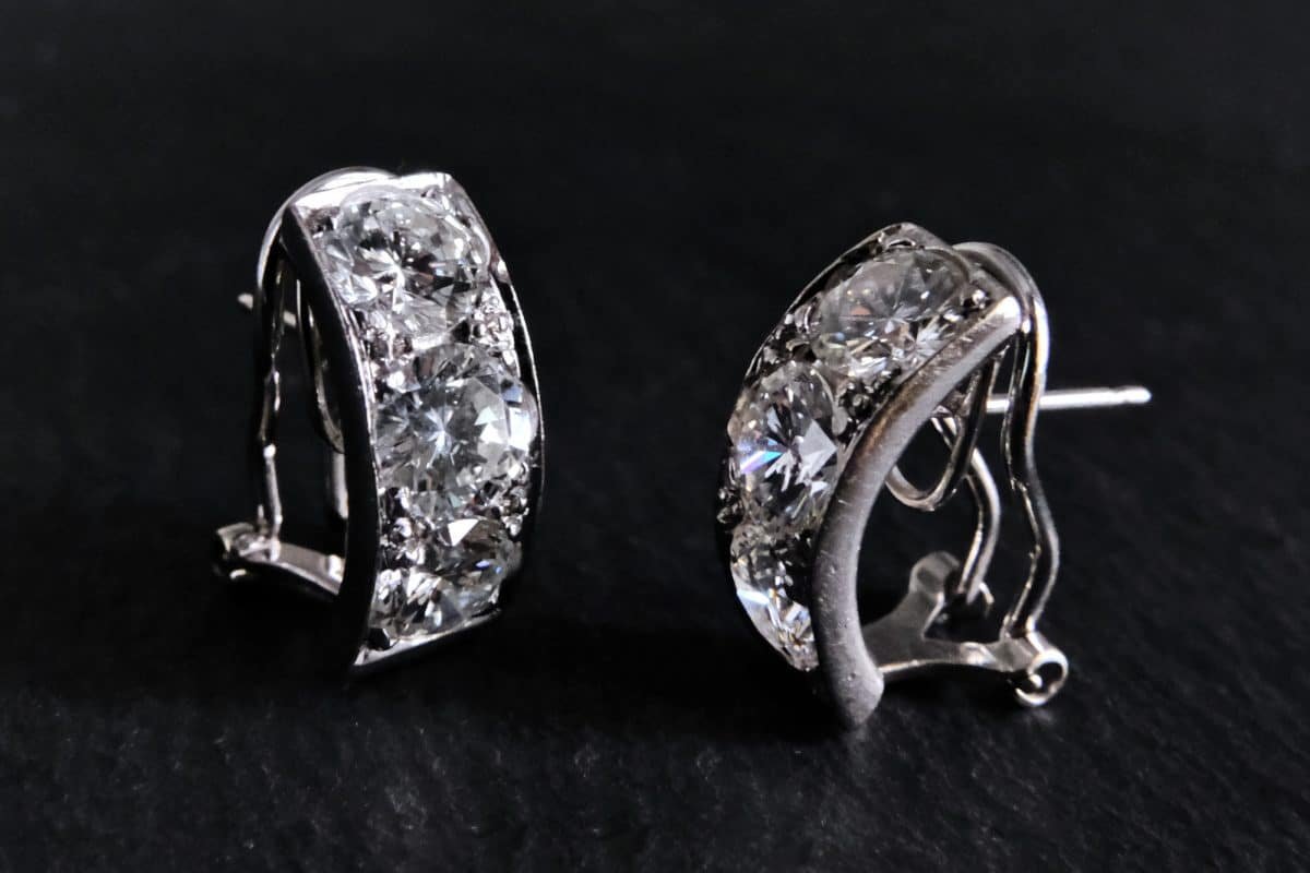 Big Half Hoop Diamond Earrings 18k | Gem Gardener