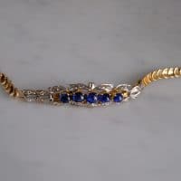 Vintage Blue Sapphire Bracelet, Burmese Sapphire Bracelet, Gem Gardener, blue sapphire bracelet yellow gold, Blue Sapphire Cuff Bracelet, blue sapphire bangle bracelet, vintage chinese gold jewelry, dainty gold bangle bracelet, chinese gold bangle bracelets
